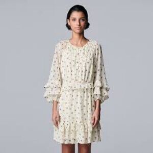 Simply Vera Vera Wang Ruffled Chiffon Drop-Waist Dress